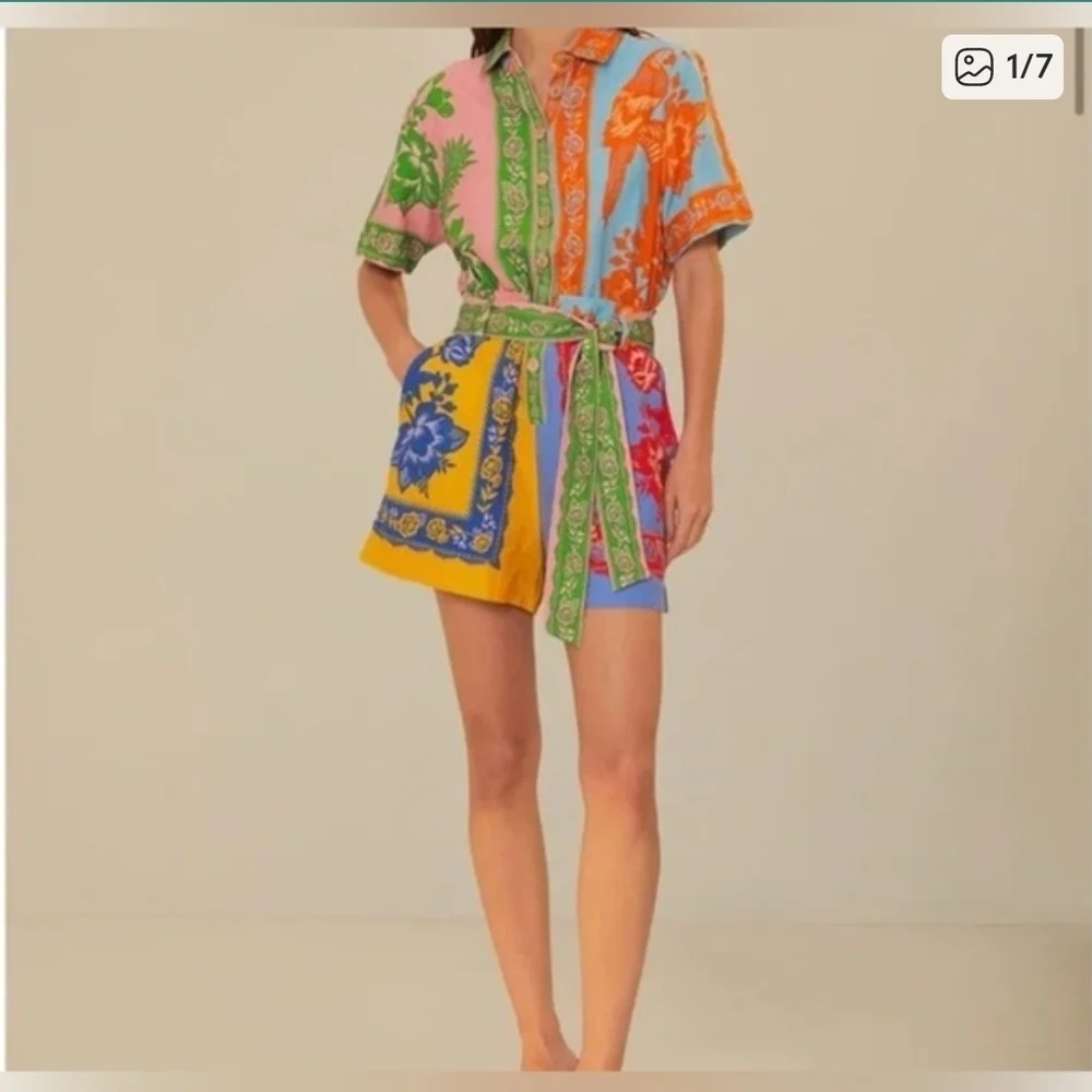 FARM Rio Multicolor Mini Dress - Picture 1 of 7